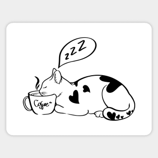 Sleepy Cat in The Morning Sticker